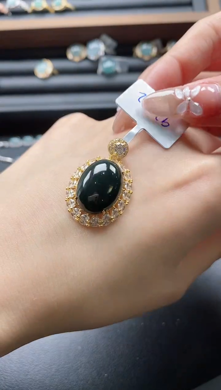 【闪购商品】翡翠戒指银S925镶嵌15511