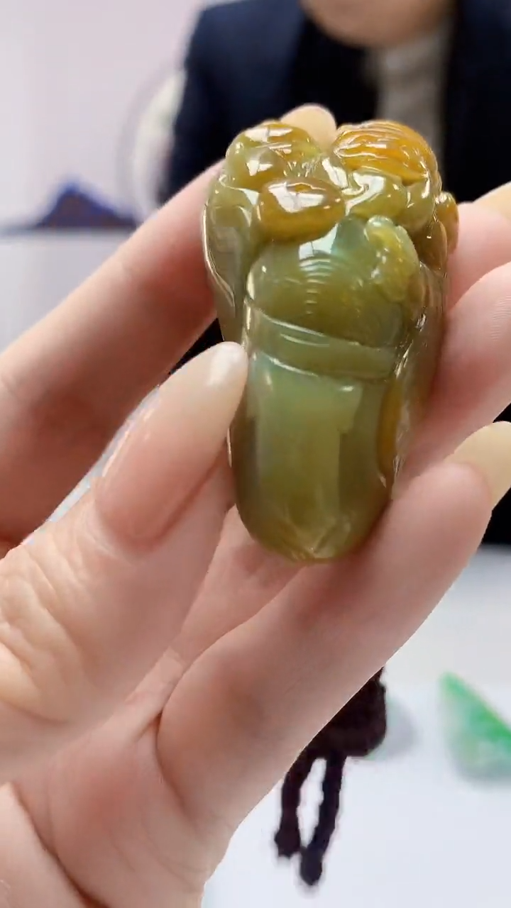 定制翡翠未镶嵌4969DD-毛货挂件