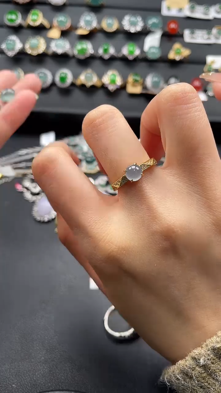 【闪购商品】翡翠戒指银S925镶嵌654754