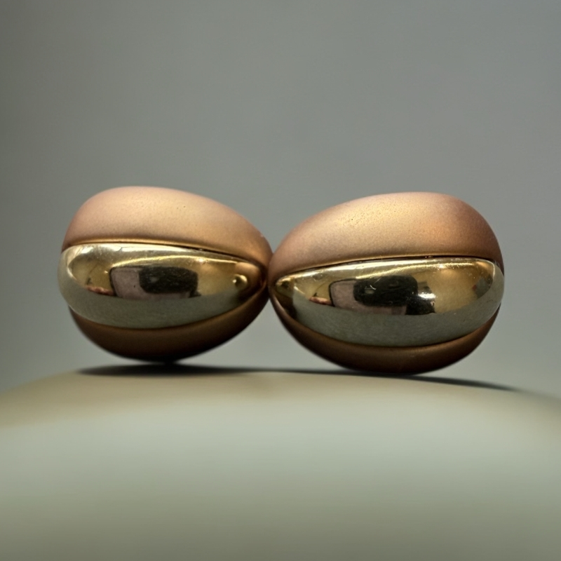 合金耳饰 饰品美拉德风几何形中古极简耳钉复古简约金色百搭气质