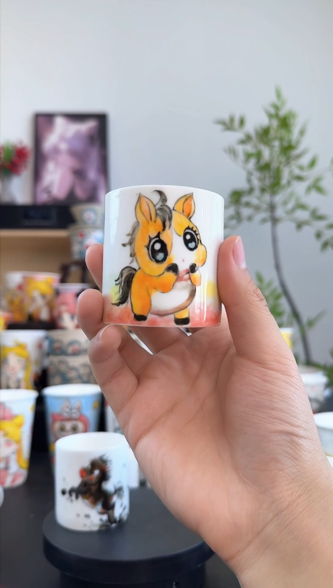 【闪购商品】摆件手工手绘陶瓷小杯杯