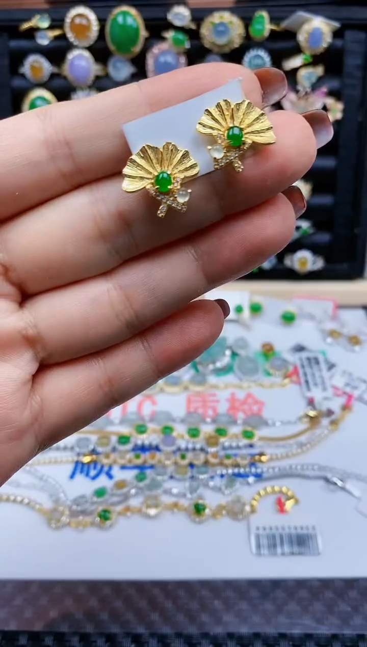 银S925镶嵌戒指翡翠167