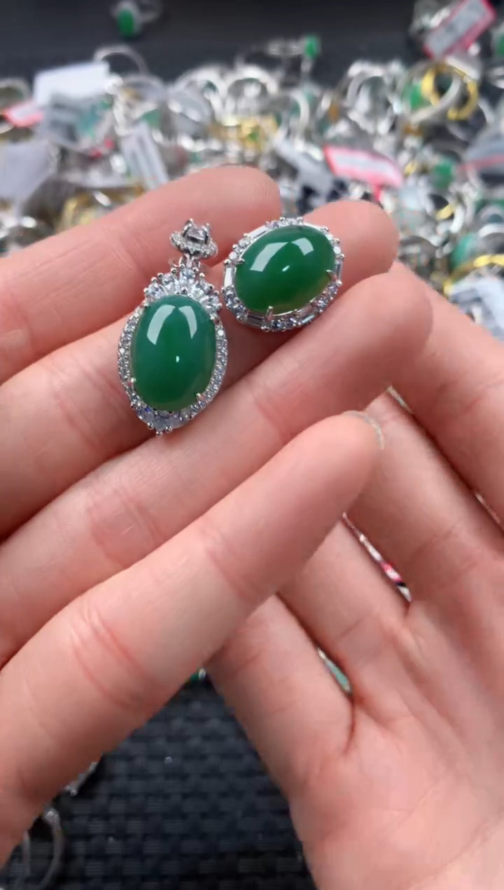 银S925镶嵌戒指翡翠777    5