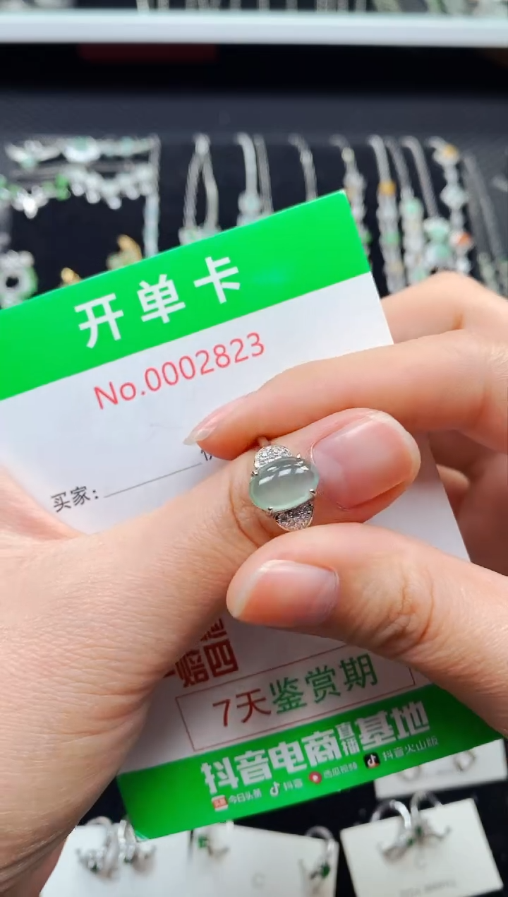 【闪购商品】翡翠戒指银S925镶嵌2823