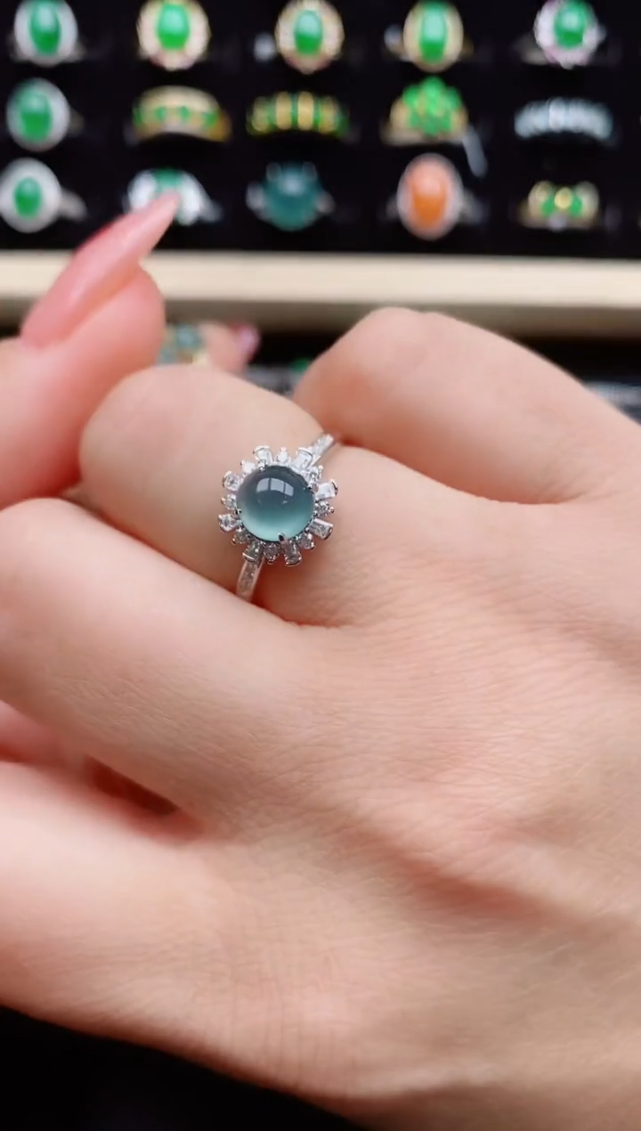 【闪购商品】翡翠戒指银S925镶嵌321312