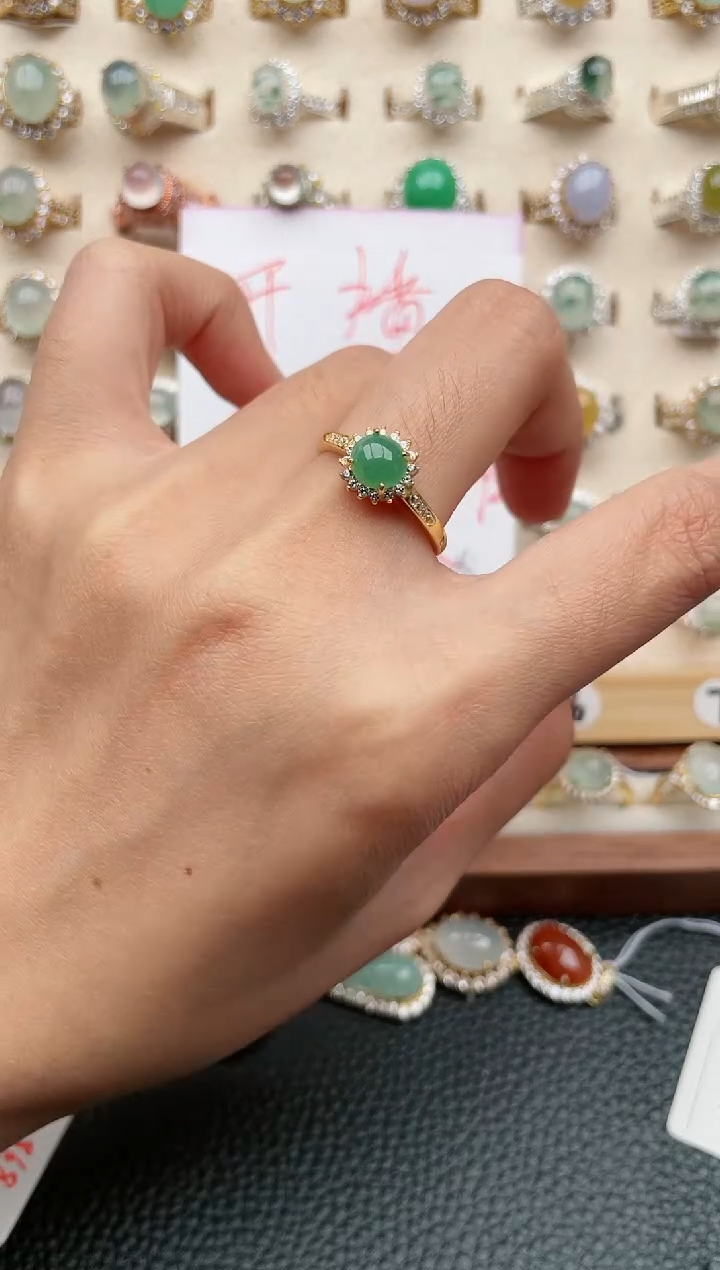 【闪购商品】翡翠戒指银S925镶嵌1111
