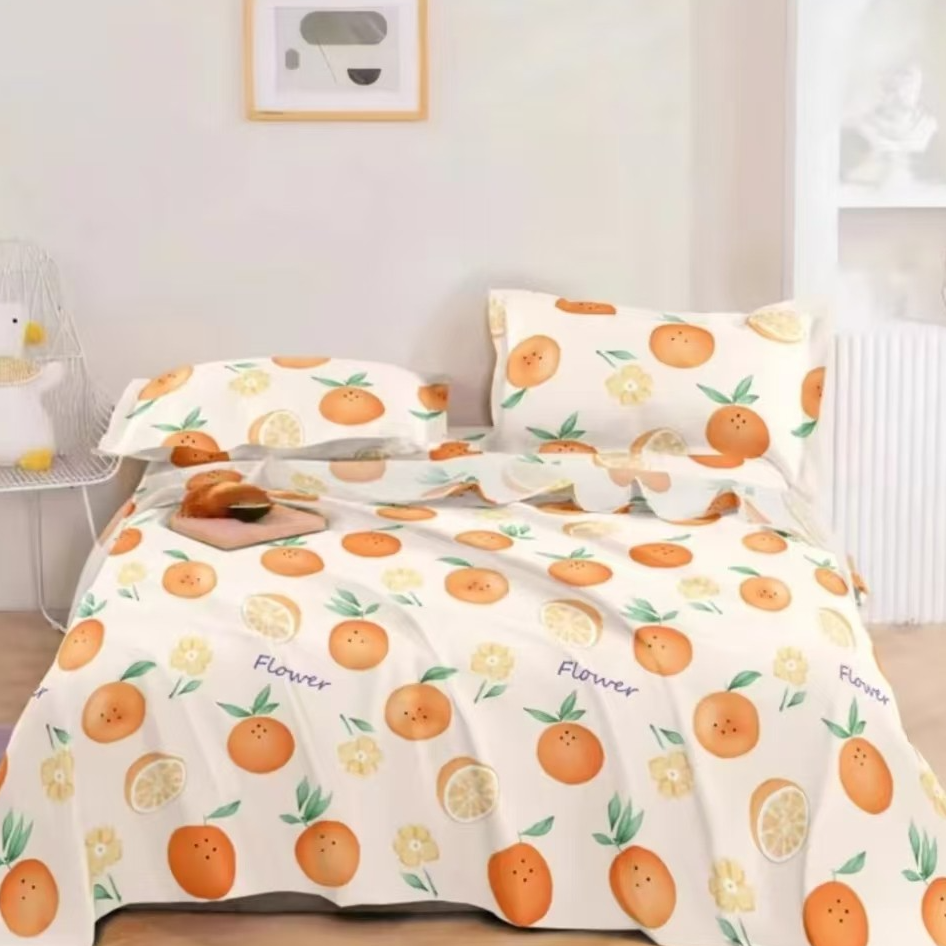 （0019）特厚老粗布床单吸汗透气1.95*2.45米（+－5公分） 橘子