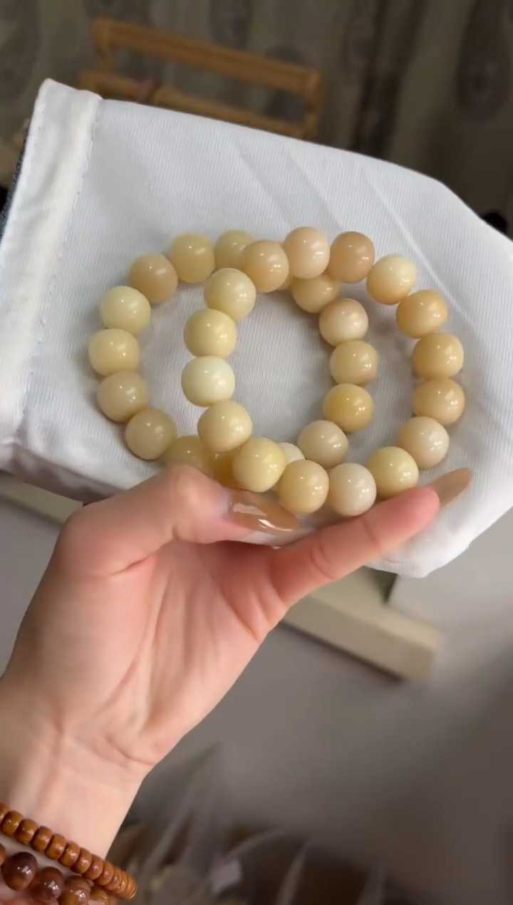 手串菩提根/象牙果沐f86紫美人干枯玫瑰干磨苹果13*15mm手串