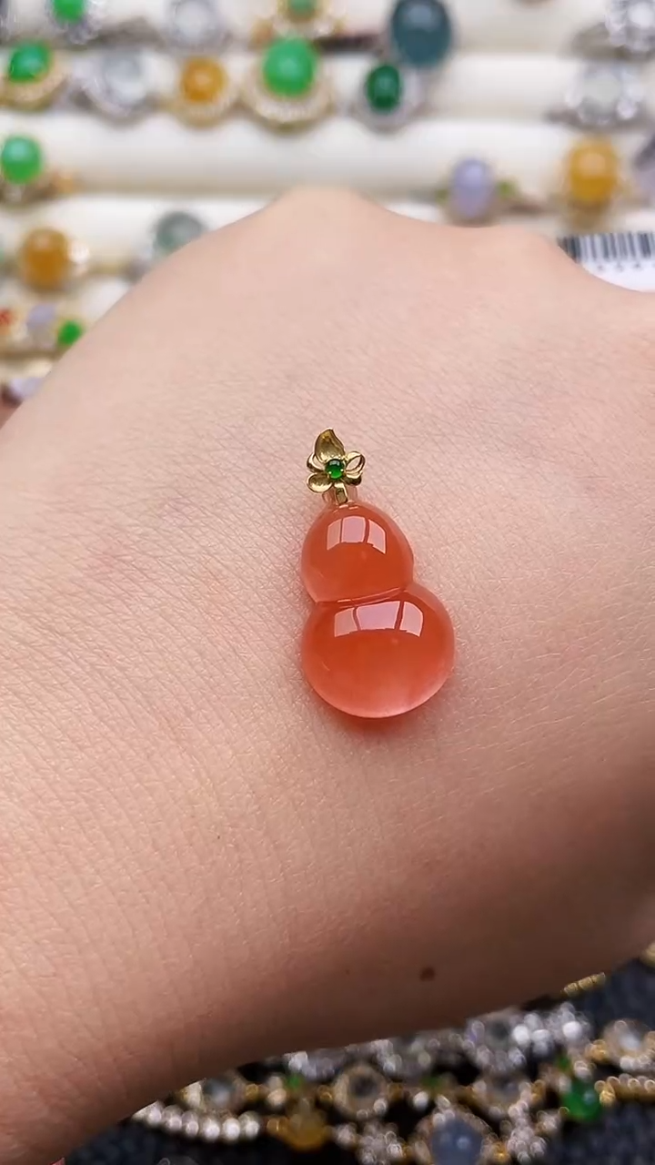 18K金镶嵌颈饰玛瑙/玉髓书**镜1111