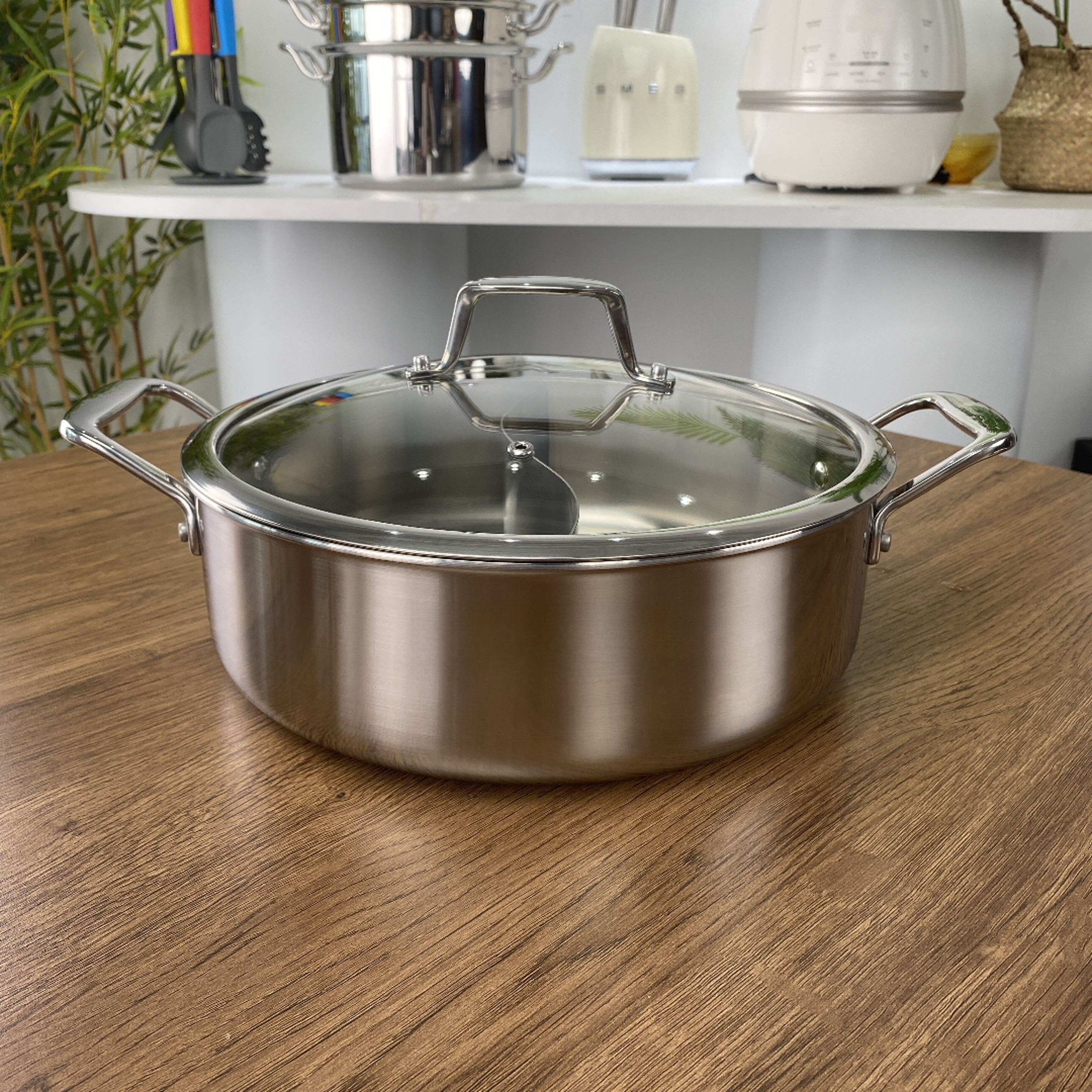 鸳鸯火锅18/10不锈钢汤锅清汤火锅五层