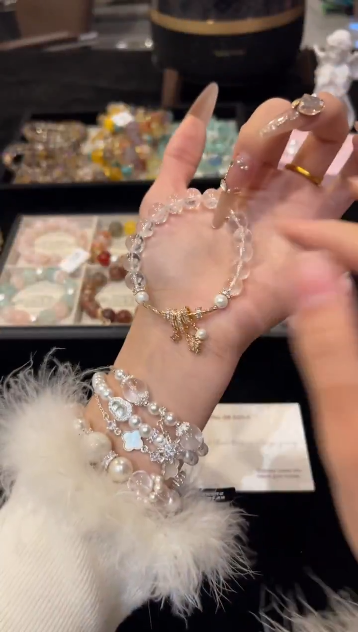 未镶嵌手串水晶白幽灵手串