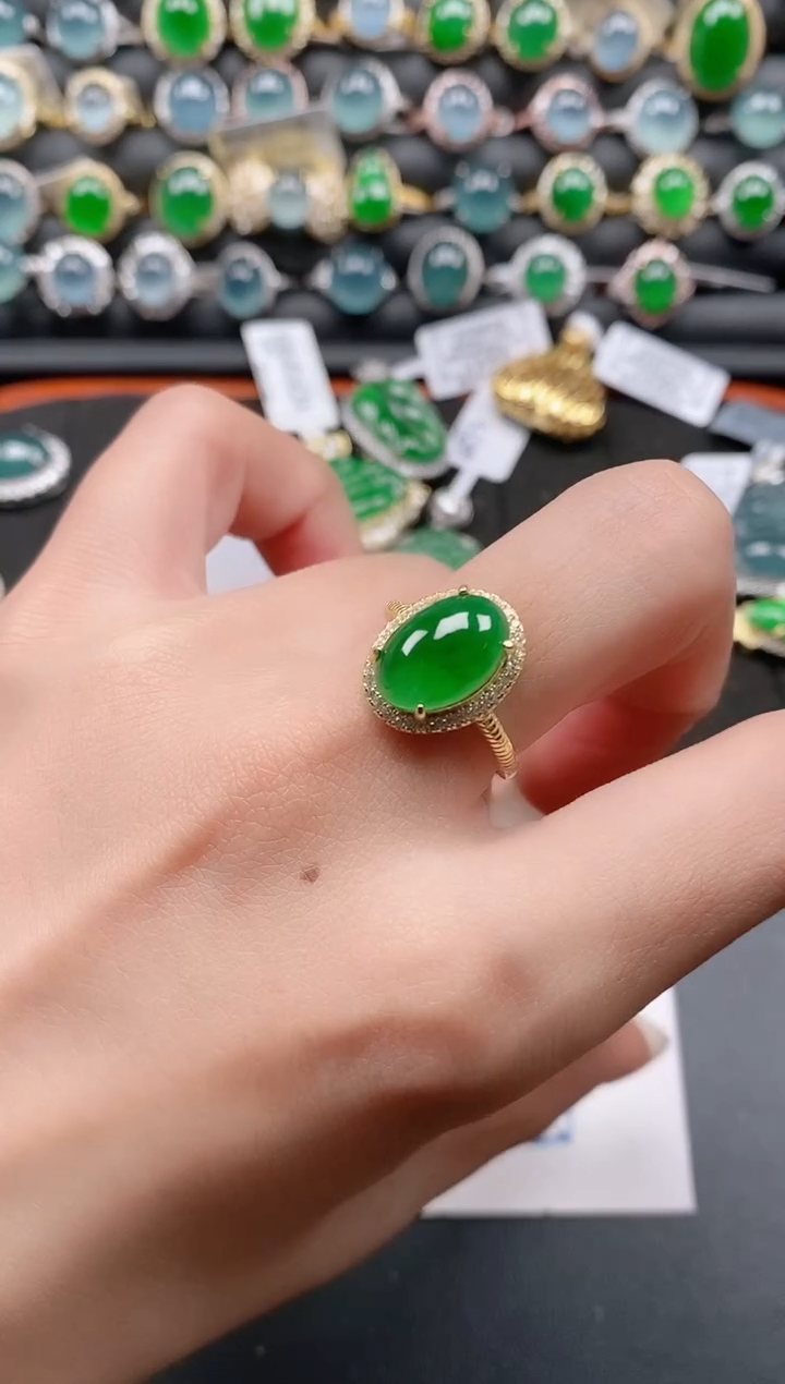 银S925镶嵌戒指翡翠111111