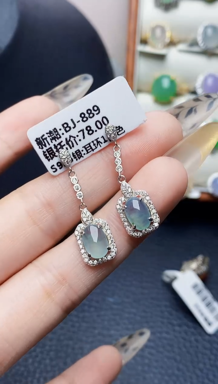 银S925镶嵌戒指翡翠3544
