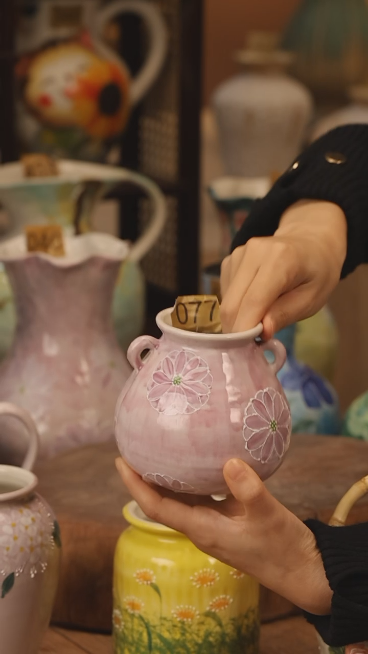 陶瓷景德镇设计师手作花器摆件侘寂风@M077@