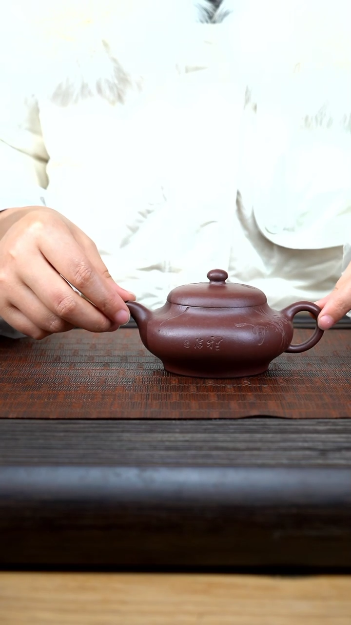 【闪购商品】紫砂茶壶cxm 天青 粗砂 明炉 刻绘