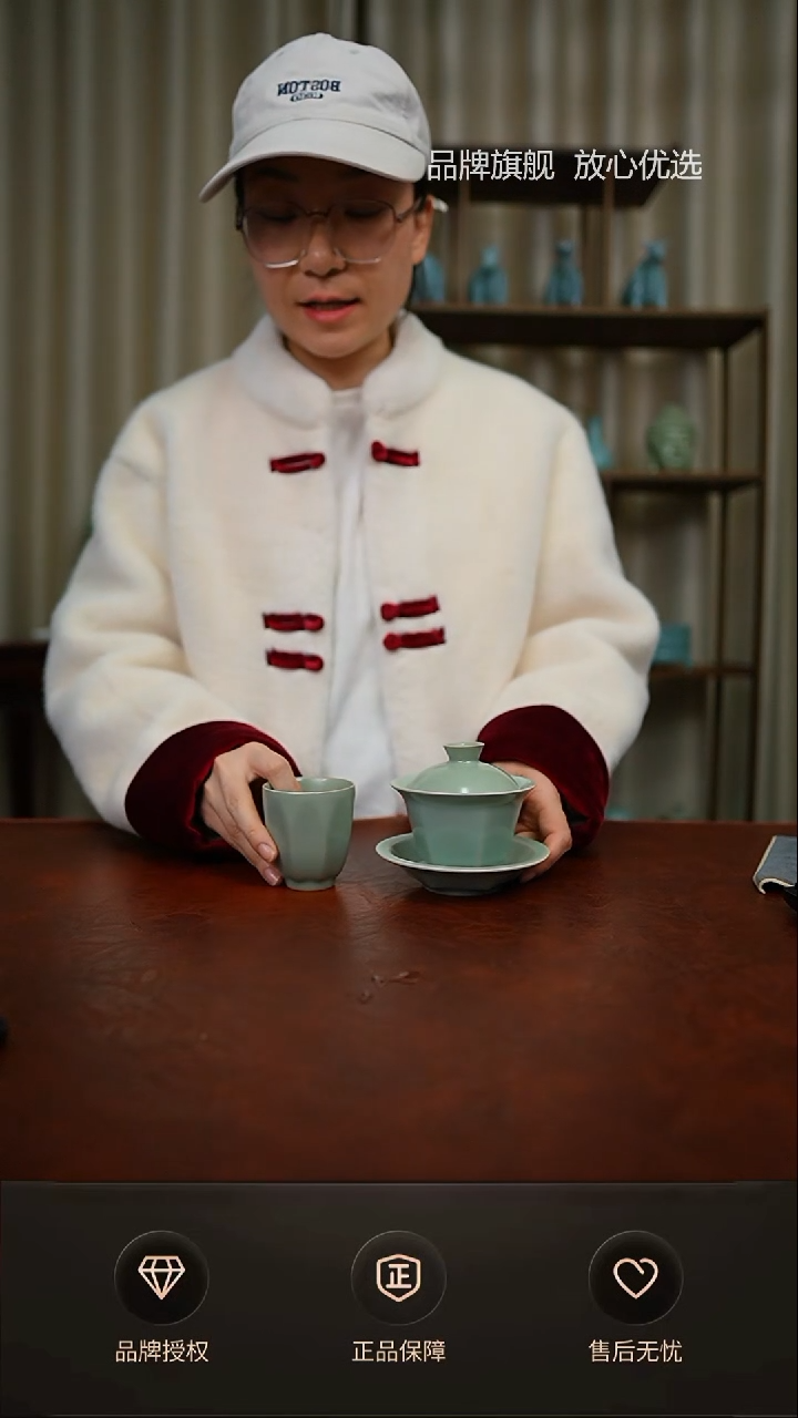 【闪购商品】仿古六方盖碗送主人杯特价不完美