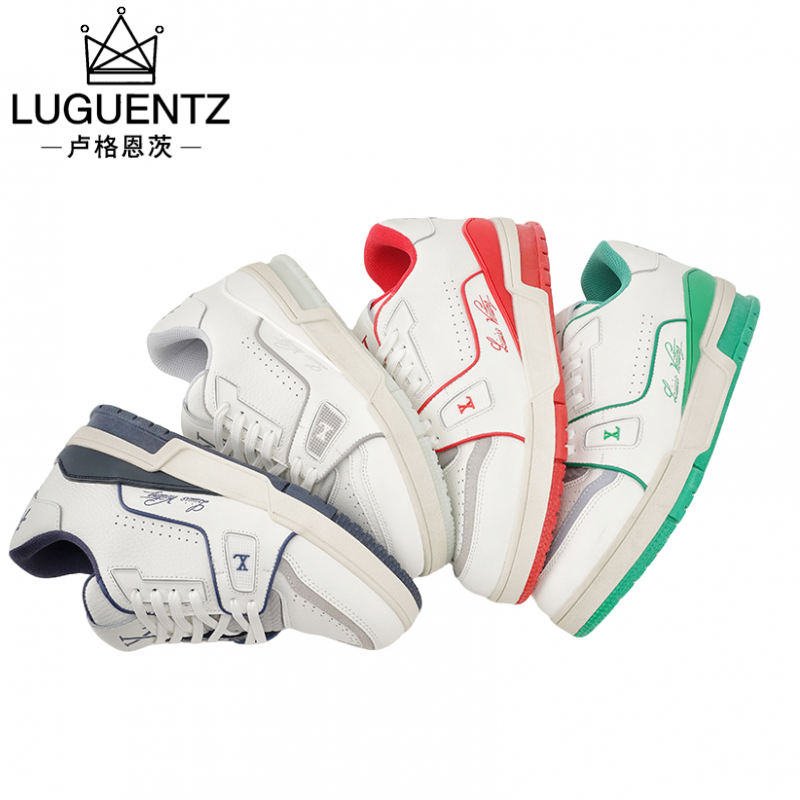 LUGUENTZ莆田鞋高版本L驴家小胖丁厚底面包鞋运动休闲男板鞋波点