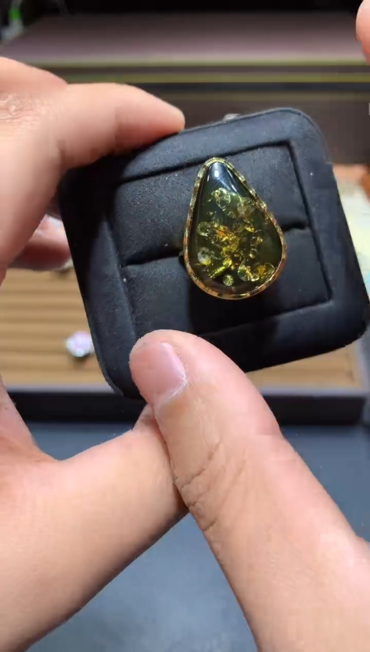 【闪购商品】琥珀戒指未镶嵌Y107【所见即所得】