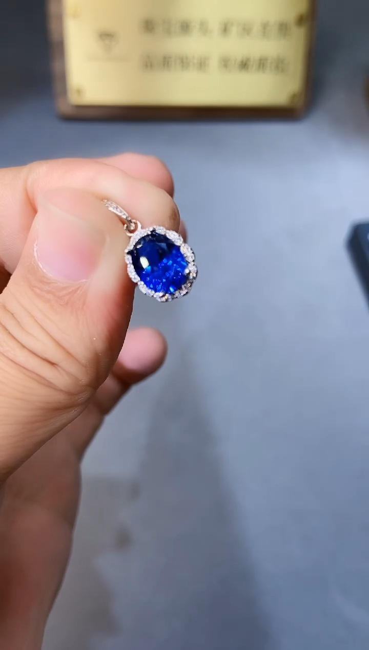 【闪购商品】蓝宝石颈饰银S925镶嵌354