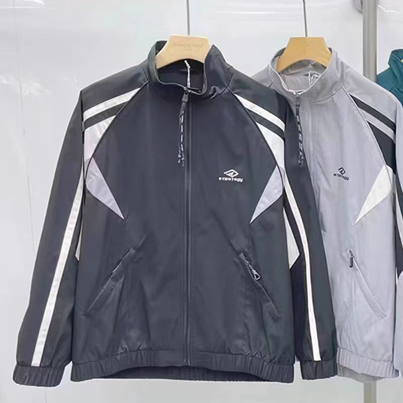 2024秋冬新款男士立领拼接运动风夹克外套潮流休闲百搭宽松上衣