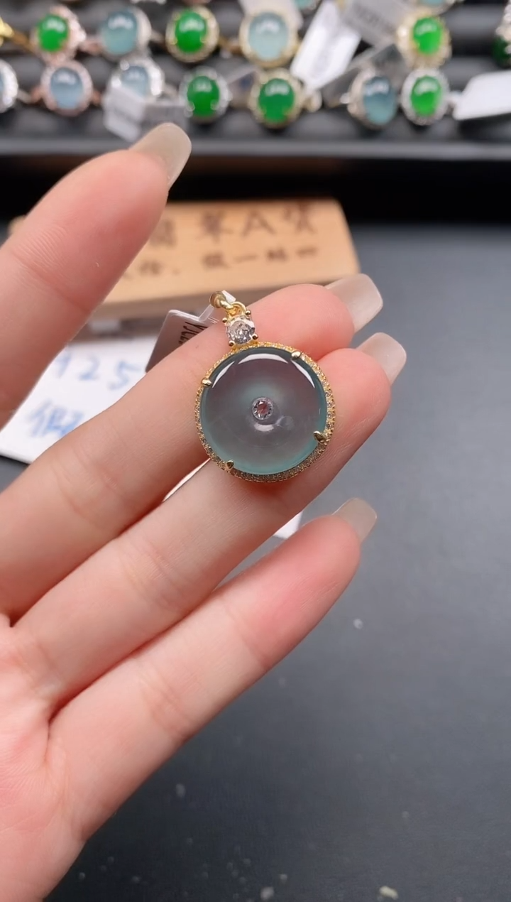 银S925镶嵌戒指翡翠11111