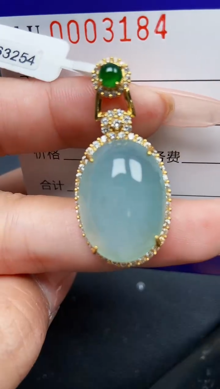 【闪购商品】翡翠颈饰银S925镶嵌3184