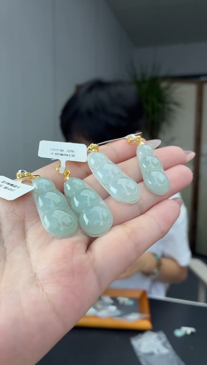 吊坠(不含链)银S925镶嵌翡翠多样性发货发一件