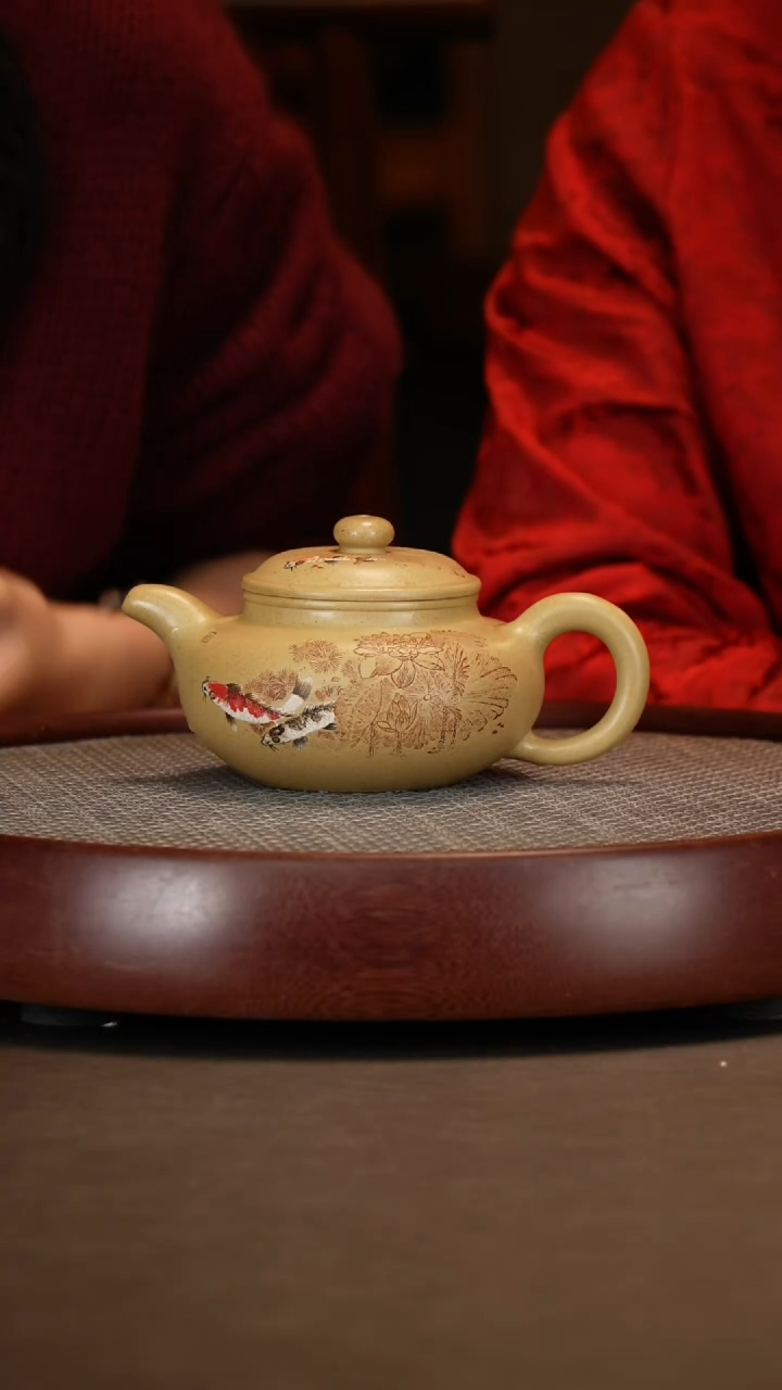 【闪购商品】紫砂茶壶仿古年年有余320C