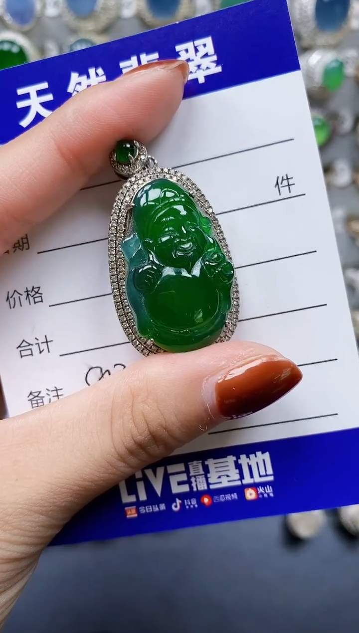 翡翠银S925镶嵌颈饰813