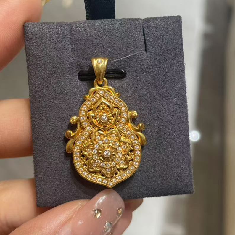 18k金大气复古葫芦diy配件