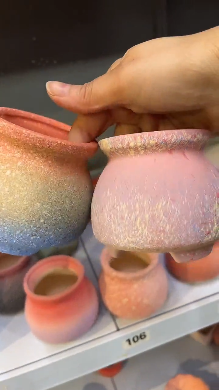 麦饭石粗套多肉花盆7*7两个