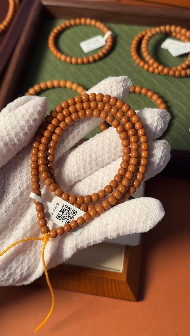 手串橄榄核【168核尖】5.7mm老挝核尖老型108三花面无白 树王老料