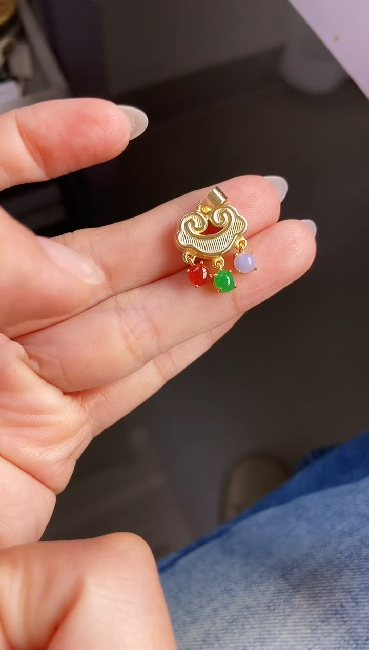 颈饰银S925镶嵌翡翠12