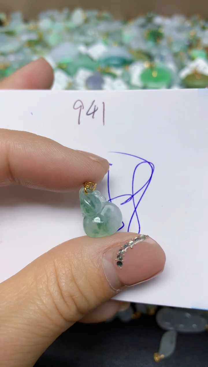 【闪购商品】翡翠挂件18K金镶嵌 天然翡翠A货