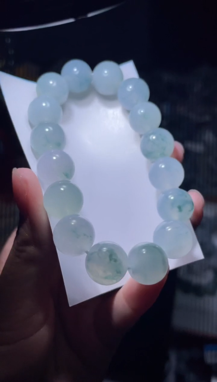 未镶嵌定制翡翠M****n天然缅甸A货翡翠手串135