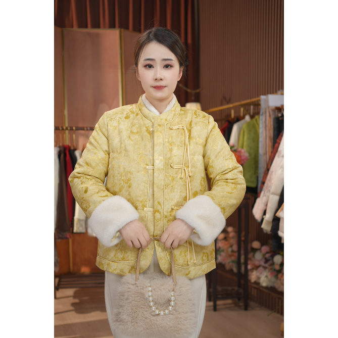 《流光倩影 -棉服》新中式提花复古国风休闲百搭高定加厚棉服外套
