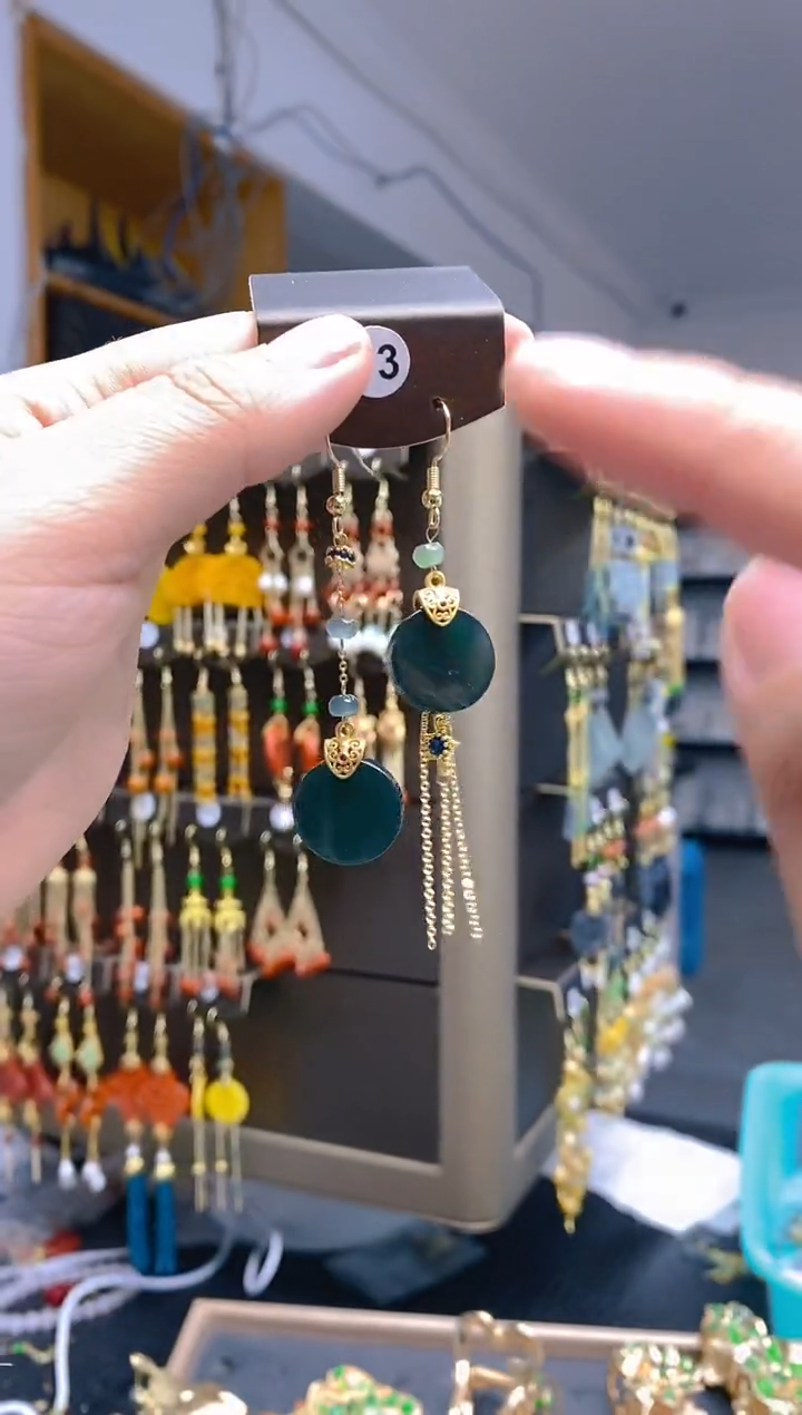 【闪购商品】翡翠耳饰合金0461翡翠耳钩