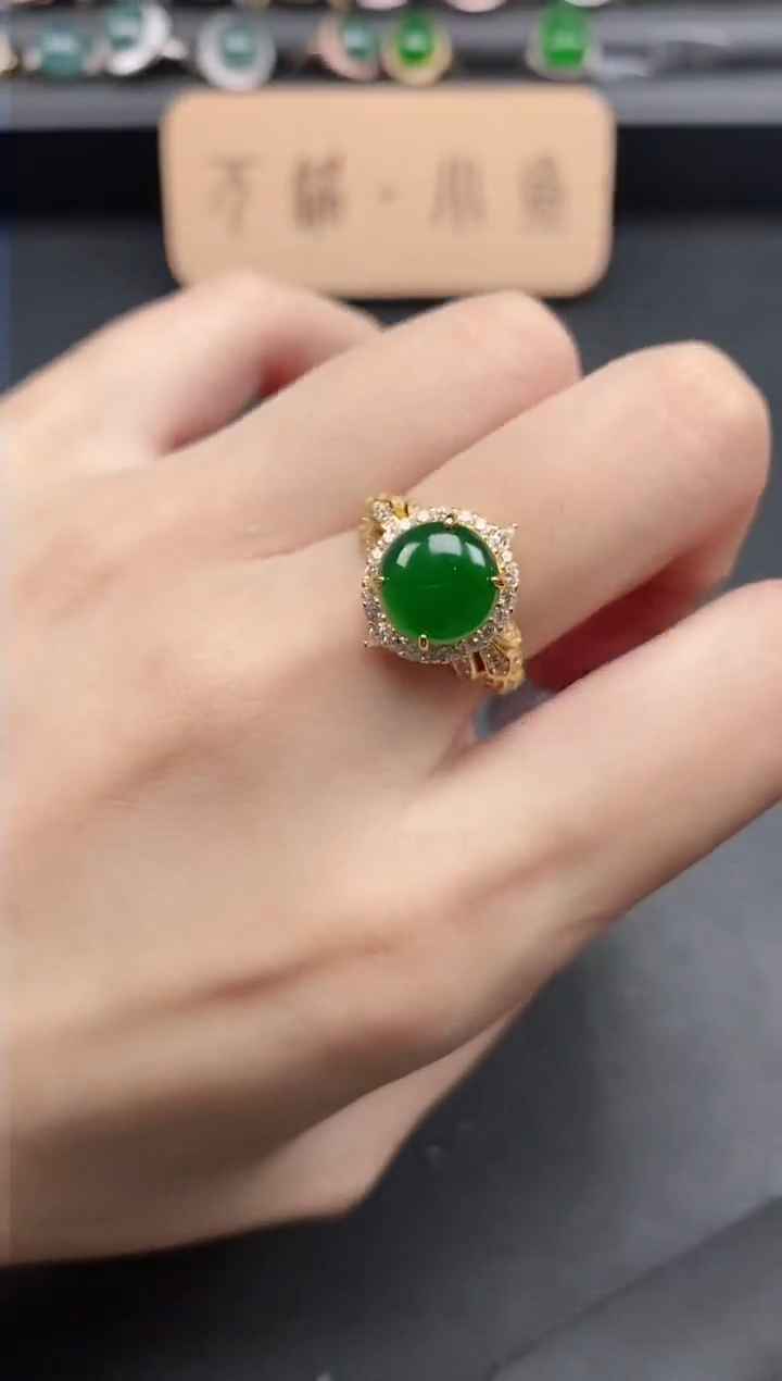 翡翠戒指银S925镶嵌51511