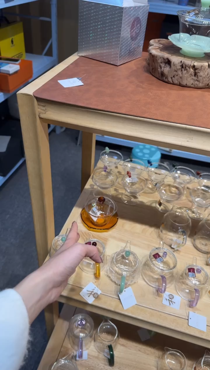 禾器荷叶盖碗浅玉色