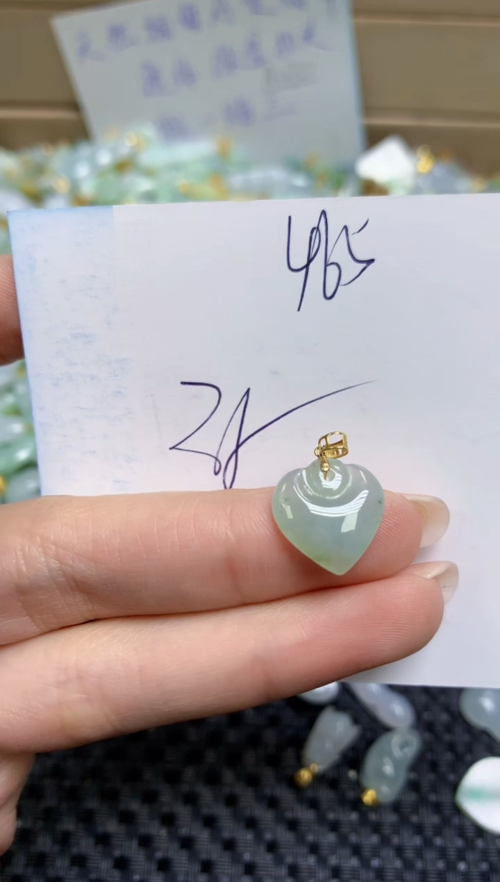 【闪购商品】翡翠颈饰18K金镶嵌天然缅甸A货翡翠