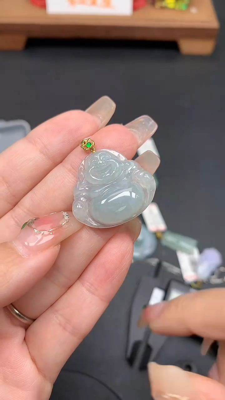 【闪购商品】翡翠吊坠(不含链)18K金镶嵌MS160016