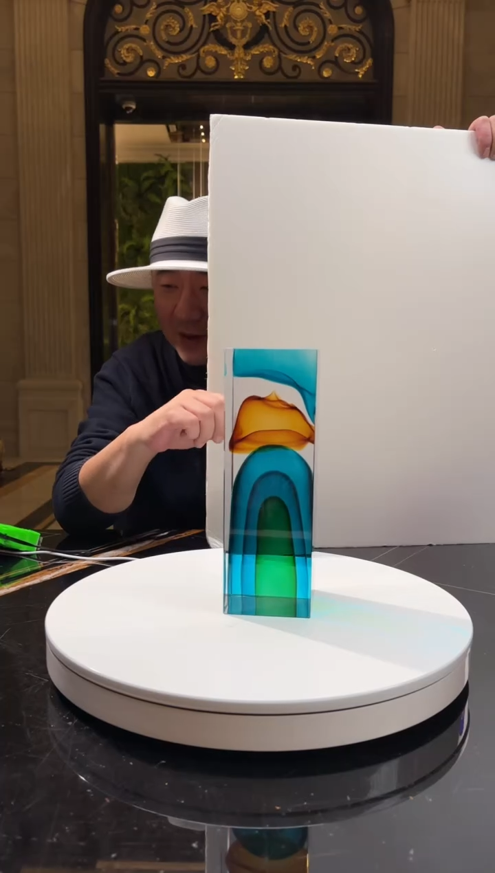 【闪购商品】茶宠AJ06014湖水蓝艺术琉璃摆件