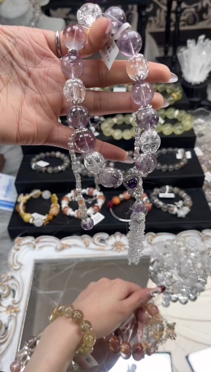 【闪购商品】烟晶手链银S925镶嵌天然水晶 多样性发货