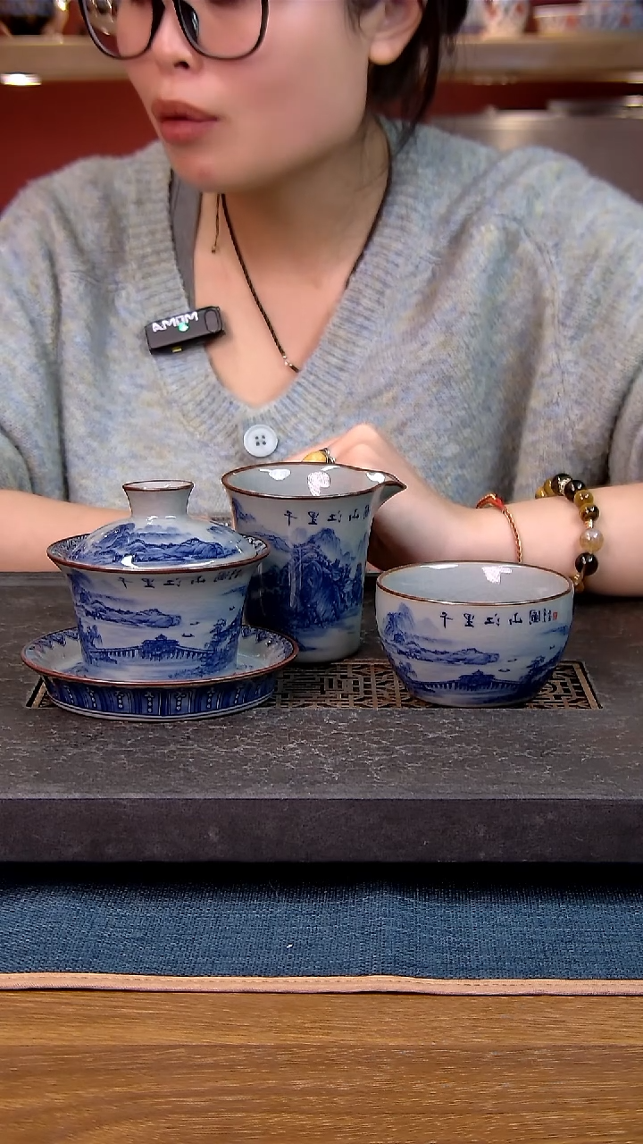 简装家用款3件套 老陶泥开片纹陶瓷茶具