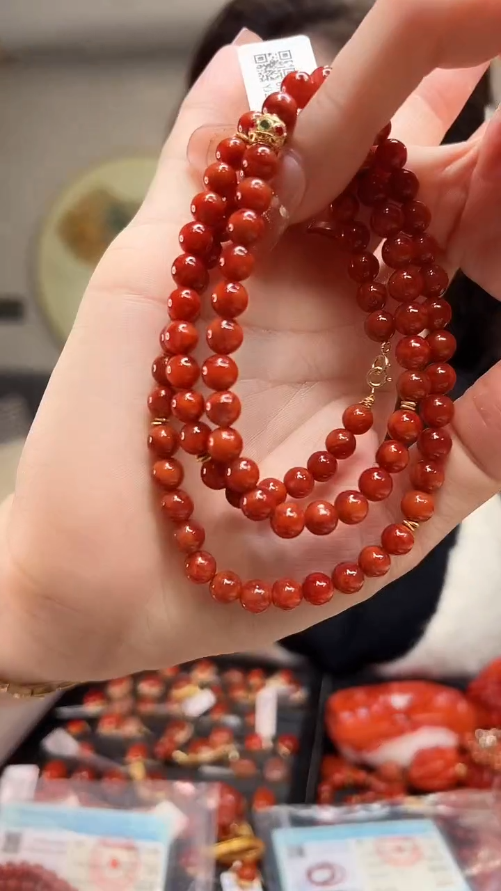 【闪购商品】南红玛瑙项链未镶嵌60cm/6mm/YK