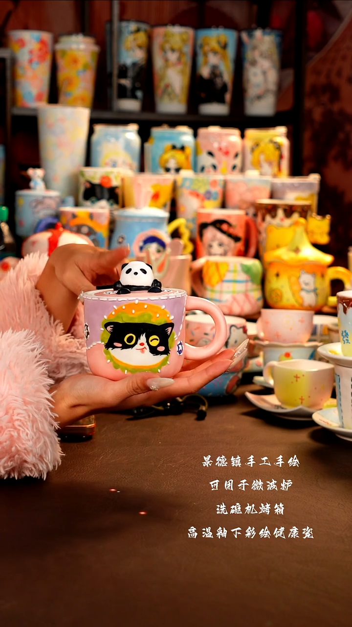 景德镇设计款手工手绘杯杯