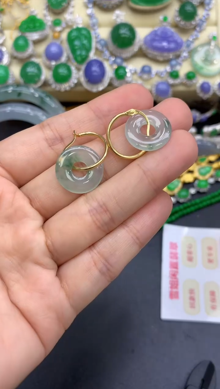 18K金镶嵌翡翠耳饰282-中国好珍宝