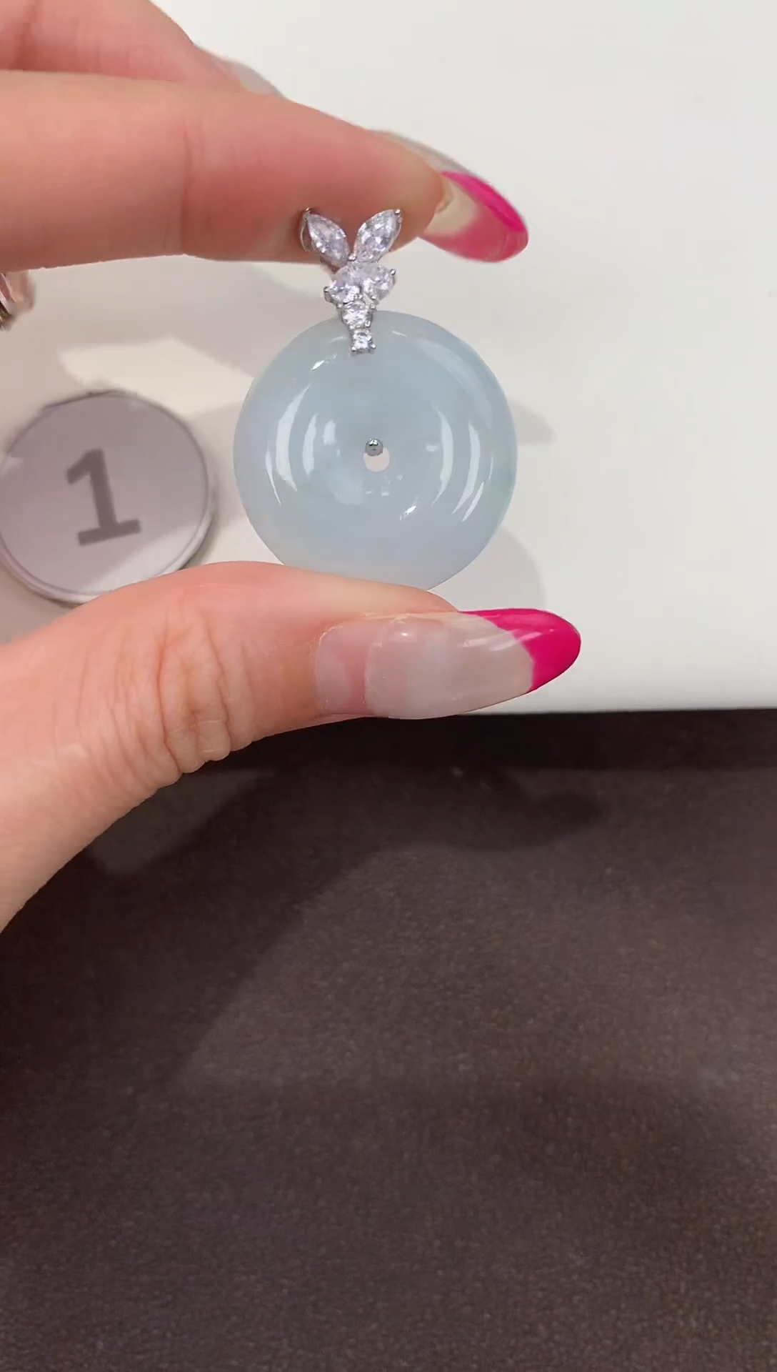 颈饰银S925镶嵌翡翠缅甸a货翡翠