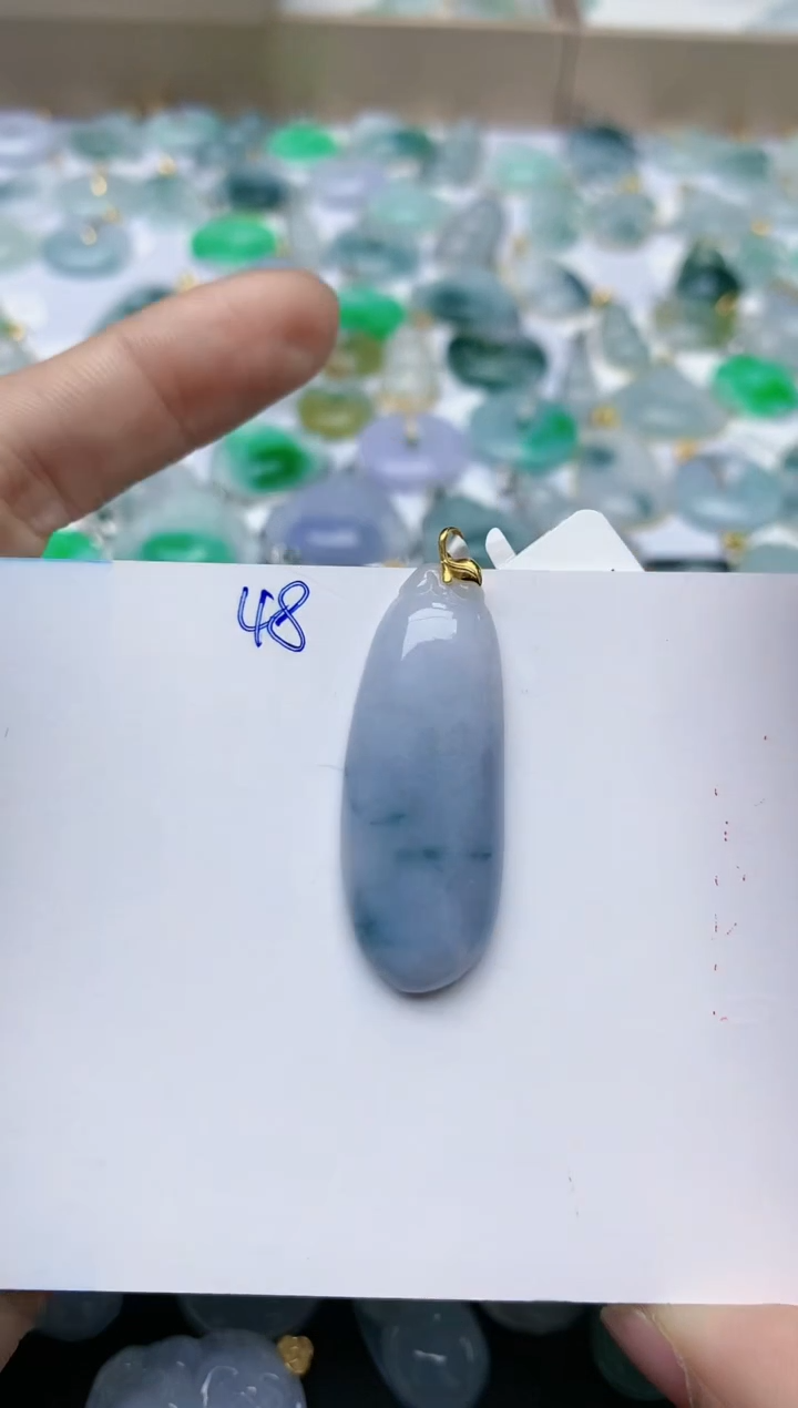 【闪购商品】翡翠颈饰18K金镶嵌天然翡翠A货    48