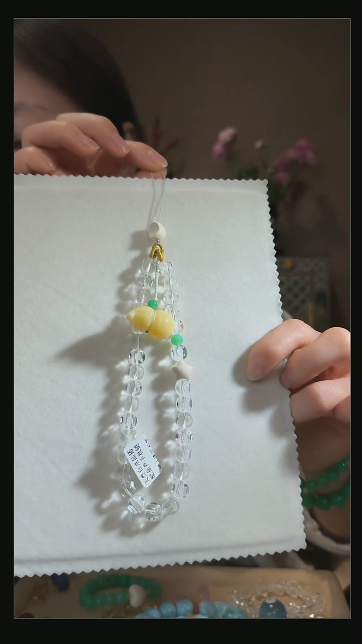 【闪购商品】水晶手绳未镶嵌天然双A级白水晶搭配葫芦手机链